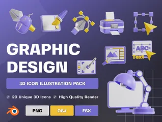 Graphic Design 3D Icon Pack