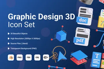 Graphic Design 3D Icon Pack