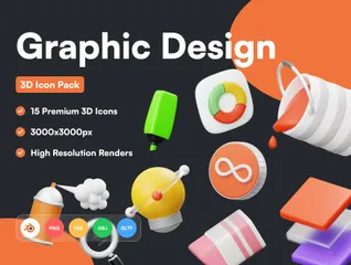 Graphic Design 3D Icon Pack