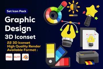 Graphic Design 3D Icon Pack