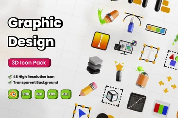 Graphic Design 3D Icon Pack