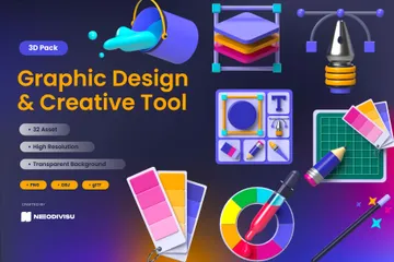 Graphic Design And Creative Tool 3D Icon Pack