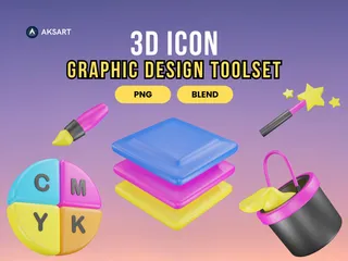 Graphic Design Too 3D Icon Pack
