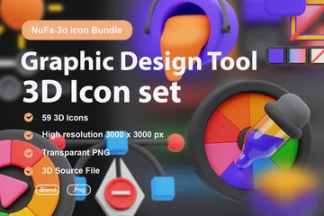 Graphic Design Tool 3D Icon Pack