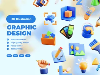 Graphic Design Tool 3D Icon Pack