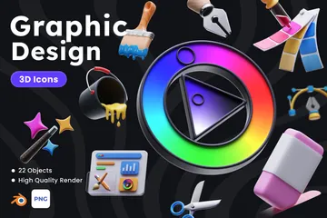 Graphic Design Tools 3D Icon Pack