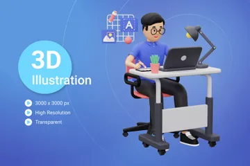 Graphic Designer 3D Illustration Pack