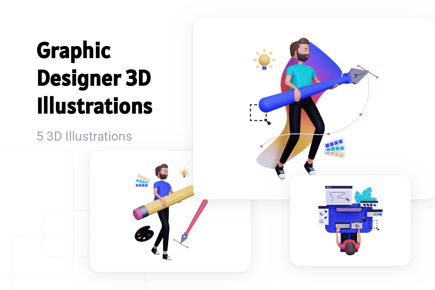 Premium Graphic Designer 3D Illustration pack from Design & Development ...