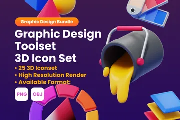 Graphic Designer Toolset 3D Icon Pack