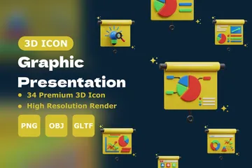 Graphic Presentation 3D Icon Pack