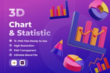 Graphique et statistique Pack 3D Icon
