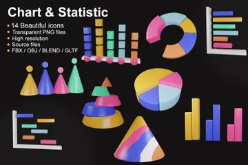 Graphique et statistiques Pack 3D Icon