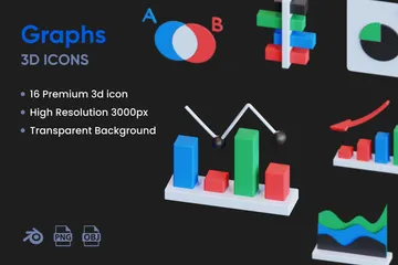 Graphs 3D Icon Pack