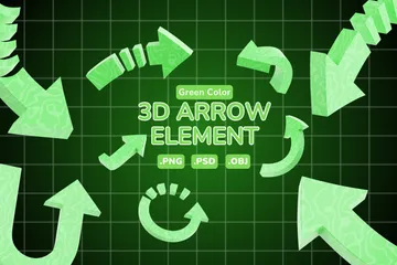 Green Arrow Element 3D Icon Pack