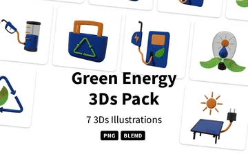 Green Energy 3D Icon Pack