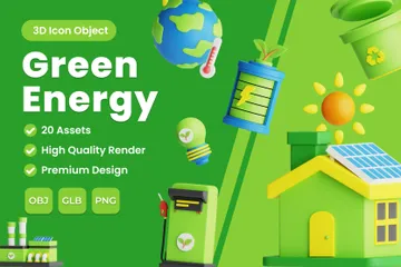 Green Energy 3D Icon Pack