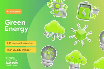 Green Energy Innovation 3D Icon Pack