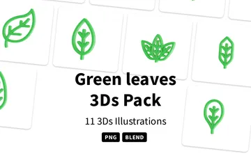 Green Leaves 3D Icon Pack