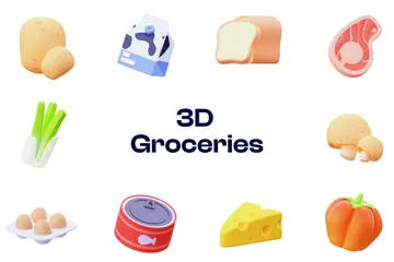 Groceries 3D Icon Pack