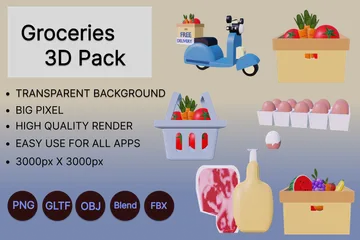 Groceries 3D Icon Pack