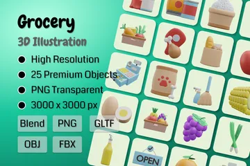 Grocery 3D Icon Pack