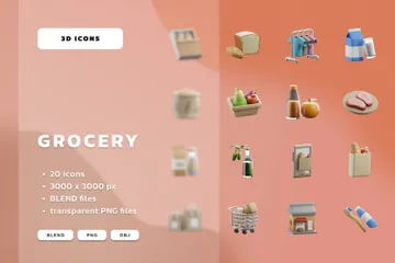 Grocery 3D Icon Pack