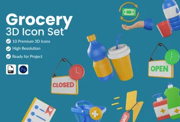 Grocery 3D Illustration Pack