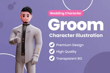 Groom 3D Illustration Pack