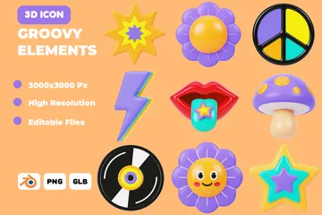 Groovy Elements 3D Icon Pack
