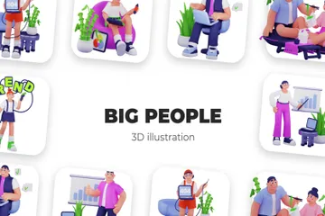 Große Leute 3D Illustration Pack