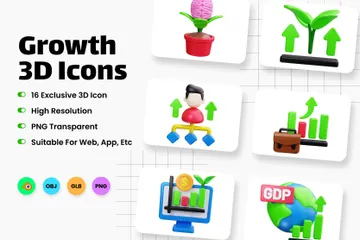 Growth 3D Icon Pack