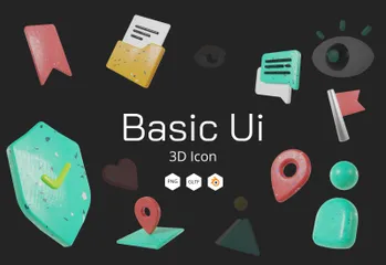 Grundlegende Benutzeroberfläche 3D Icon Pack