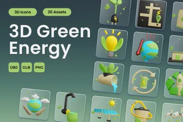 Grüne Energie 3D Icon Pack
