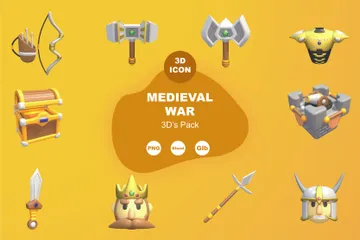 Guerra Medieval Pacote de Icon 3D