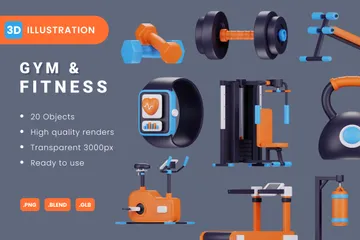 Gym And Fitness 3D Icon Pack