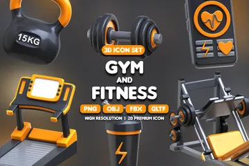 Gym And Fitness 3D Icon Pack