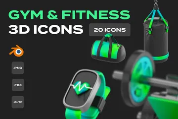 Gym And Fitness 3D Icon Pack