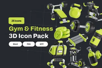 Gym And Fitness 3D Icon Pack