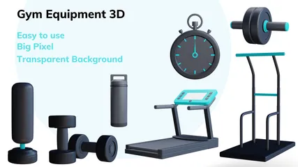 Gym Equipment 3D Icon Pack