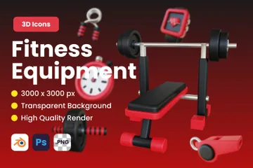 Gym Equipment 3D Icon Pack