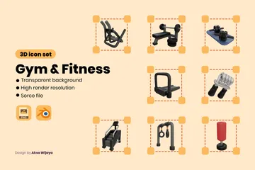 Gym & Fitness 3D Icon Pack