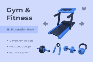 Gym & Fitness 3D Illustration Pack