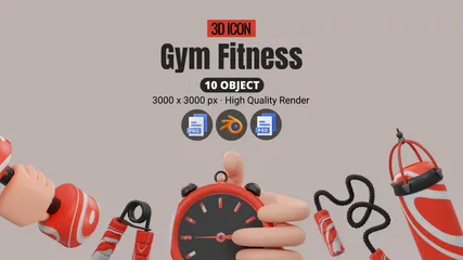Gym Fitness 3D Icon Pack