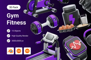 Gym & Fitness 3D Illustration Pack