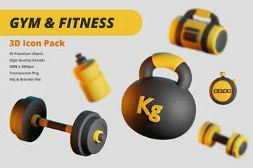 GYM & FITNESS 3D Icon Pack