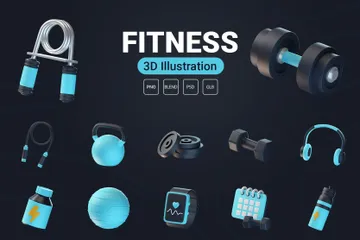 Gym Fitness 3D Icon Pack