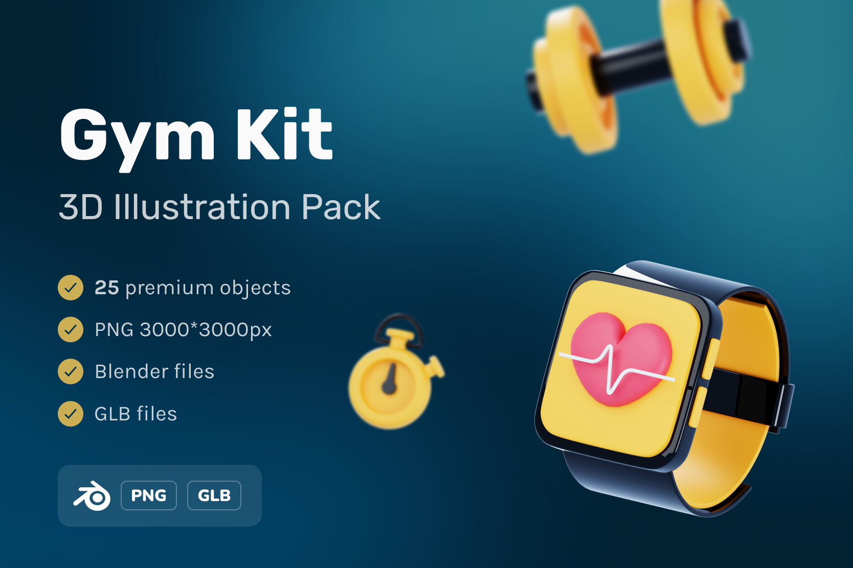 Premium Gym Kit 3D Illustration Pack From Healthcare Medical 3D premium-gym-kit-3d-illustration-pack-from-healthcare-medical-3d