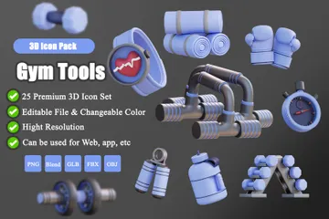 Gym Tools 3D Icon Pack