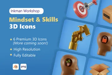 Mentalidade e habilidades Pacote de Icon 3D