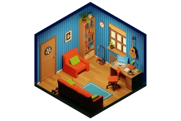 Interior de la habitación Paquete de Illustration 3D